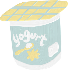 Handdrawn Painterly Cute Objects Yogurt